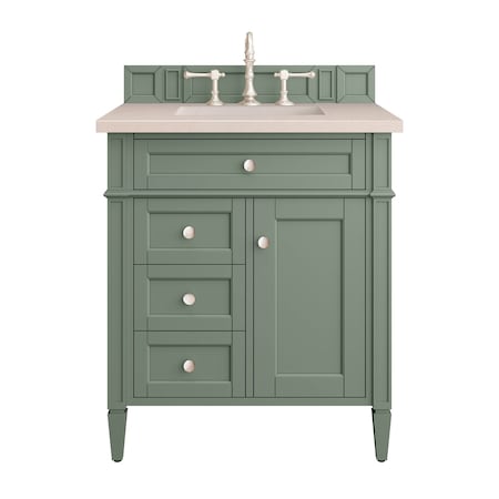 James Martin Vanities Brittany 30in Single Vanity, Smokey Celadon w/ 3 CM Eternal Marfil Top 650-V30-SC-3EMR